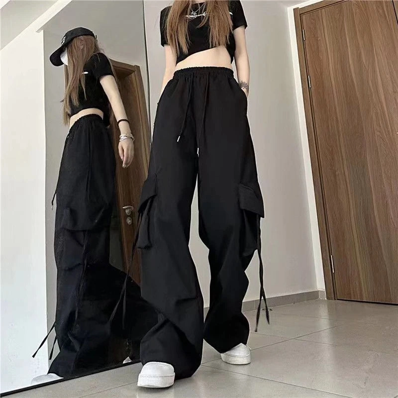 Women Y2K Cargo Pants Fashion Casual High Waist Baggy Trousers