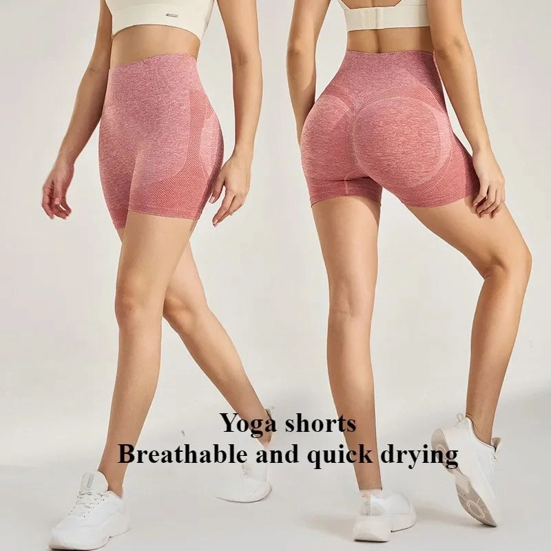 Women Yoga Shorts High Waist Lift Butt Fitness Gym Running Sportswear