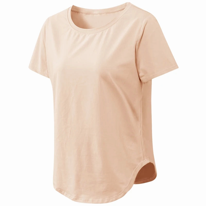 Women Yoga Top Solid Short Sleeve Sport T-Shirt Loose Fitness Yoga Top Gym Shirt Casual Running Top Training Shirt