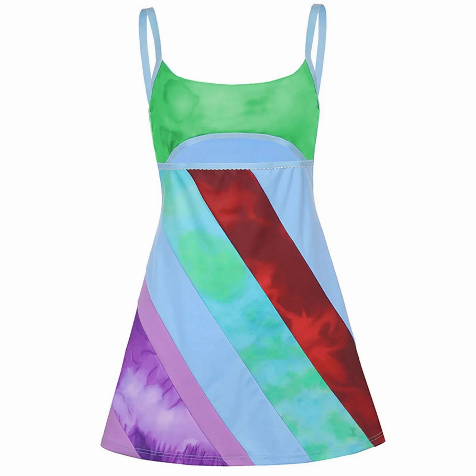 Womens Sexy Bodycon Print Semi-Sheer Mini Dress Y2K E-Girl