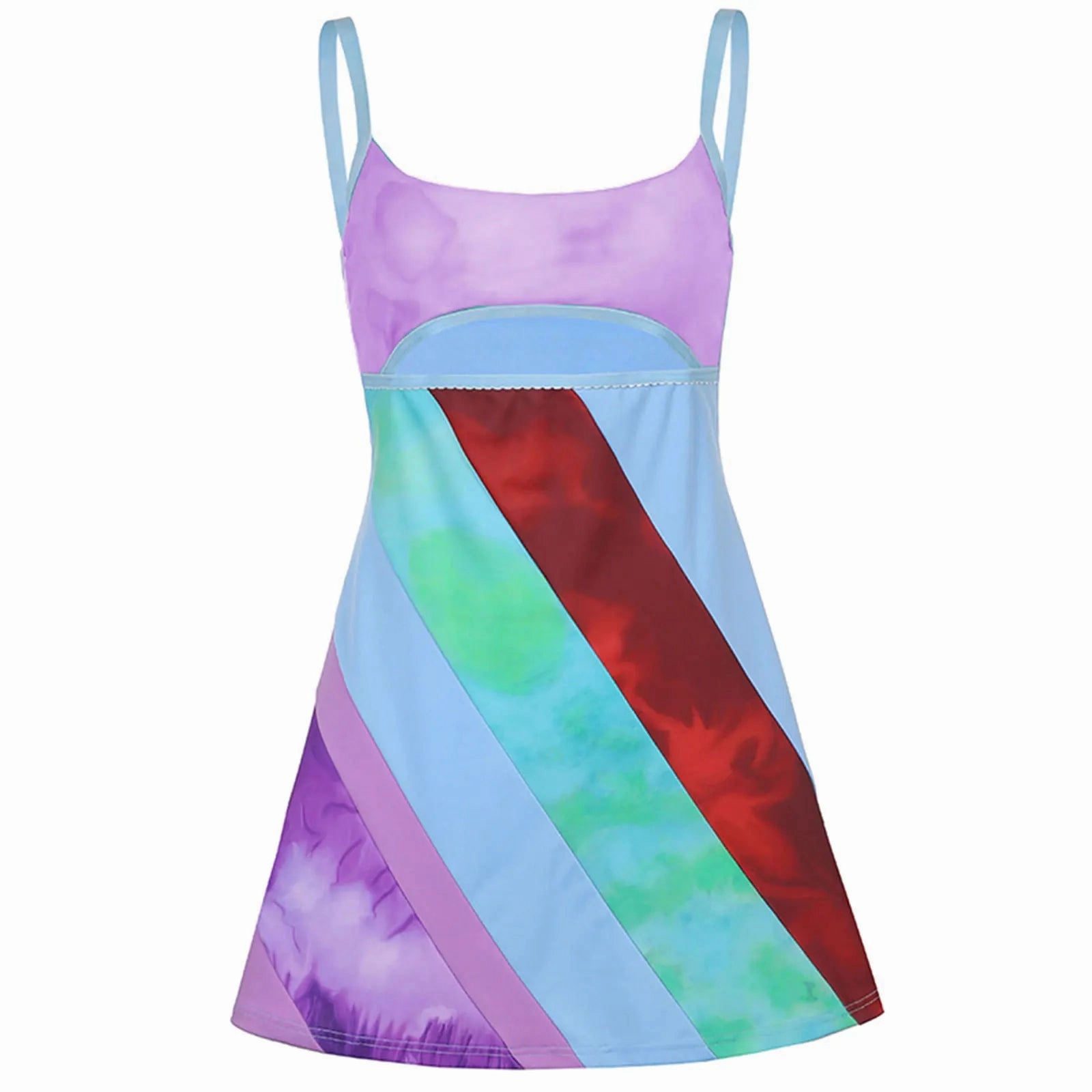 Womens Sexy Bodycon Print Semi-Sheer Mini Dress Y2K E-Girl