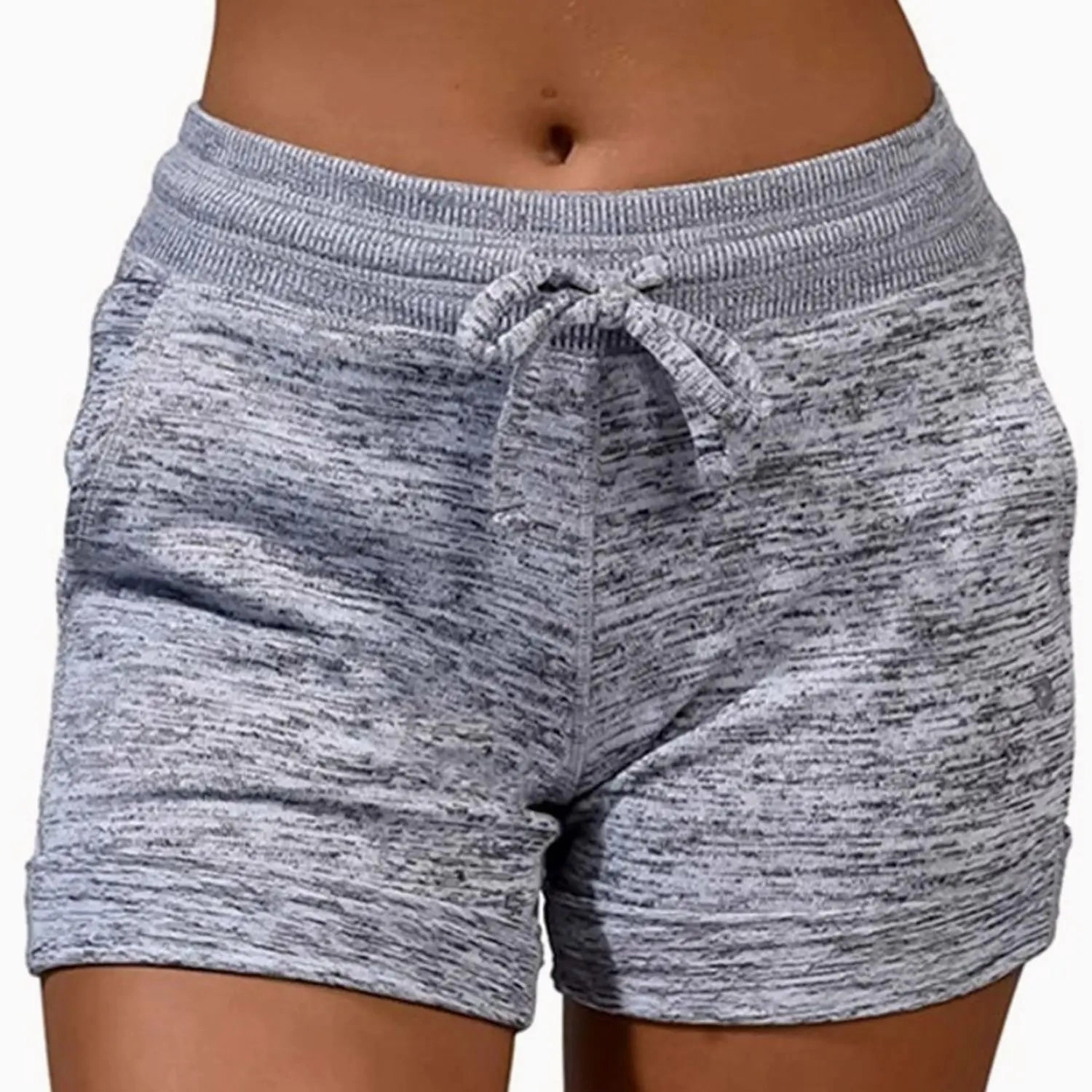 Womens Solid Elasticated Waist Shorts Plus Size Oversized Summer Fitness Hot Pants