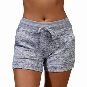 Womens Solid Elasticated Waist Shorts Plus Size Oversized Summer Fitness Hot Pants