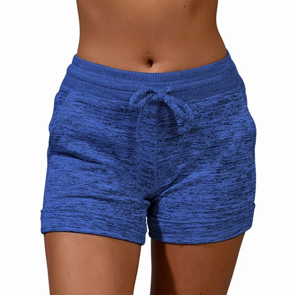 Womens Solid Elasticated Waist Shorts Plus Size Oversized Summer Fitness Hot Pants