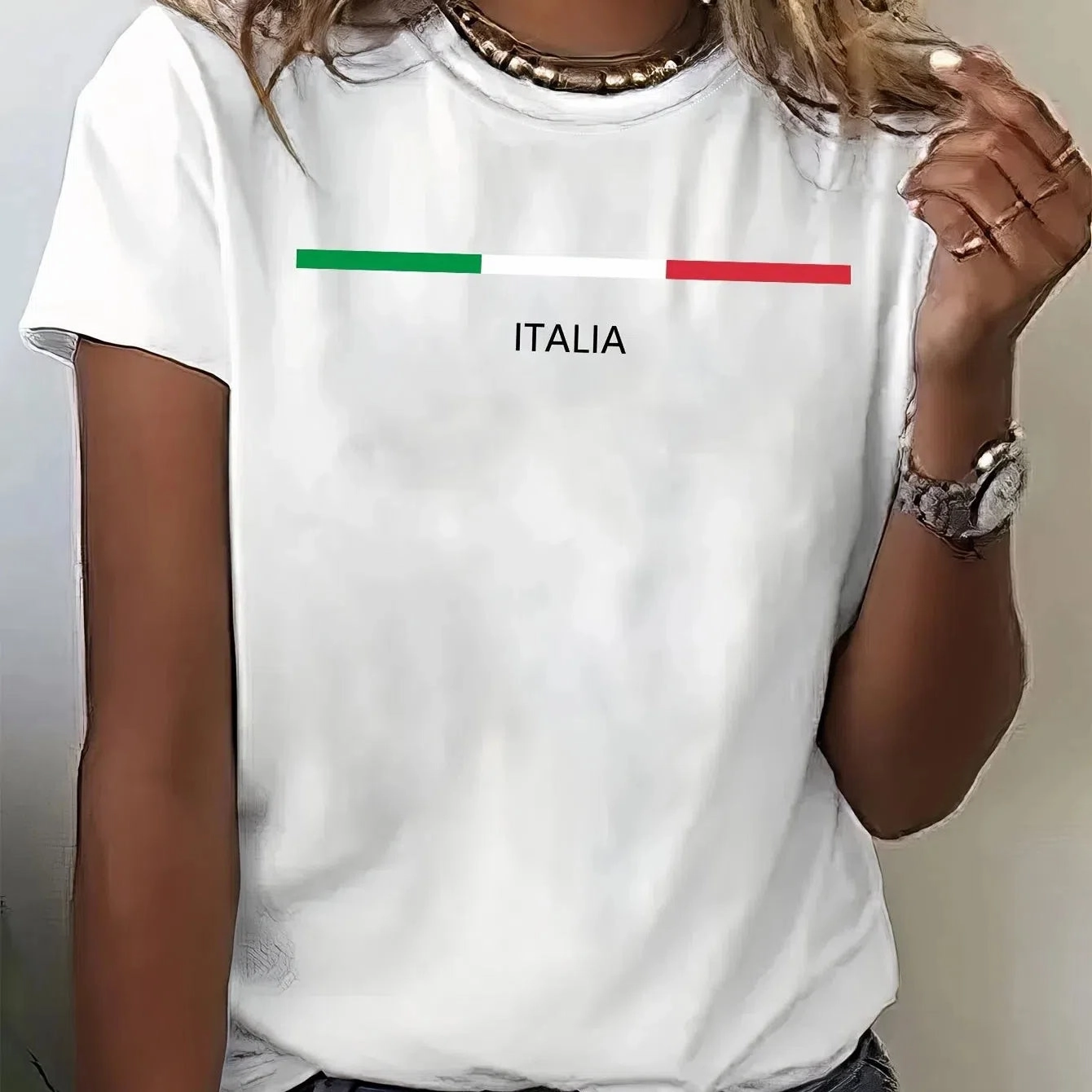 Womens Trendy Letter Print T-Shirt for Effortless Style
