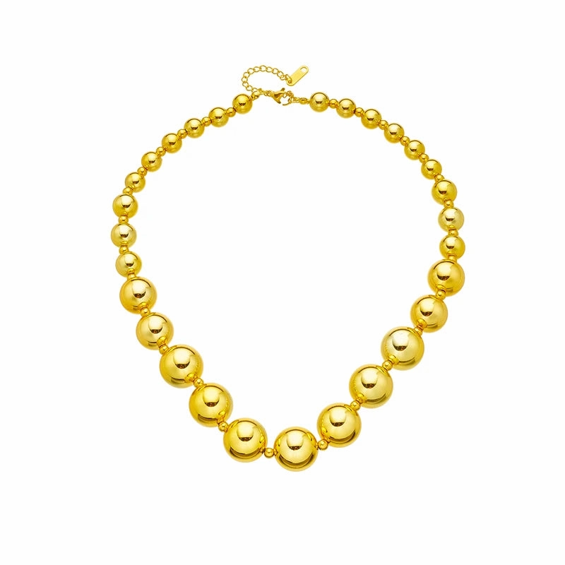 XIYANIKE 316L Stainless Steel Necklace Ball Chain Accessories for Women Trendy Design Simple Elegant Jewelry Collier