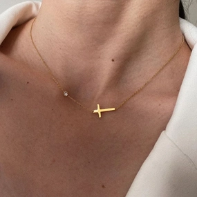 XIYANIKE 316L Stainless Steel Vintage Gold Cross Necklace