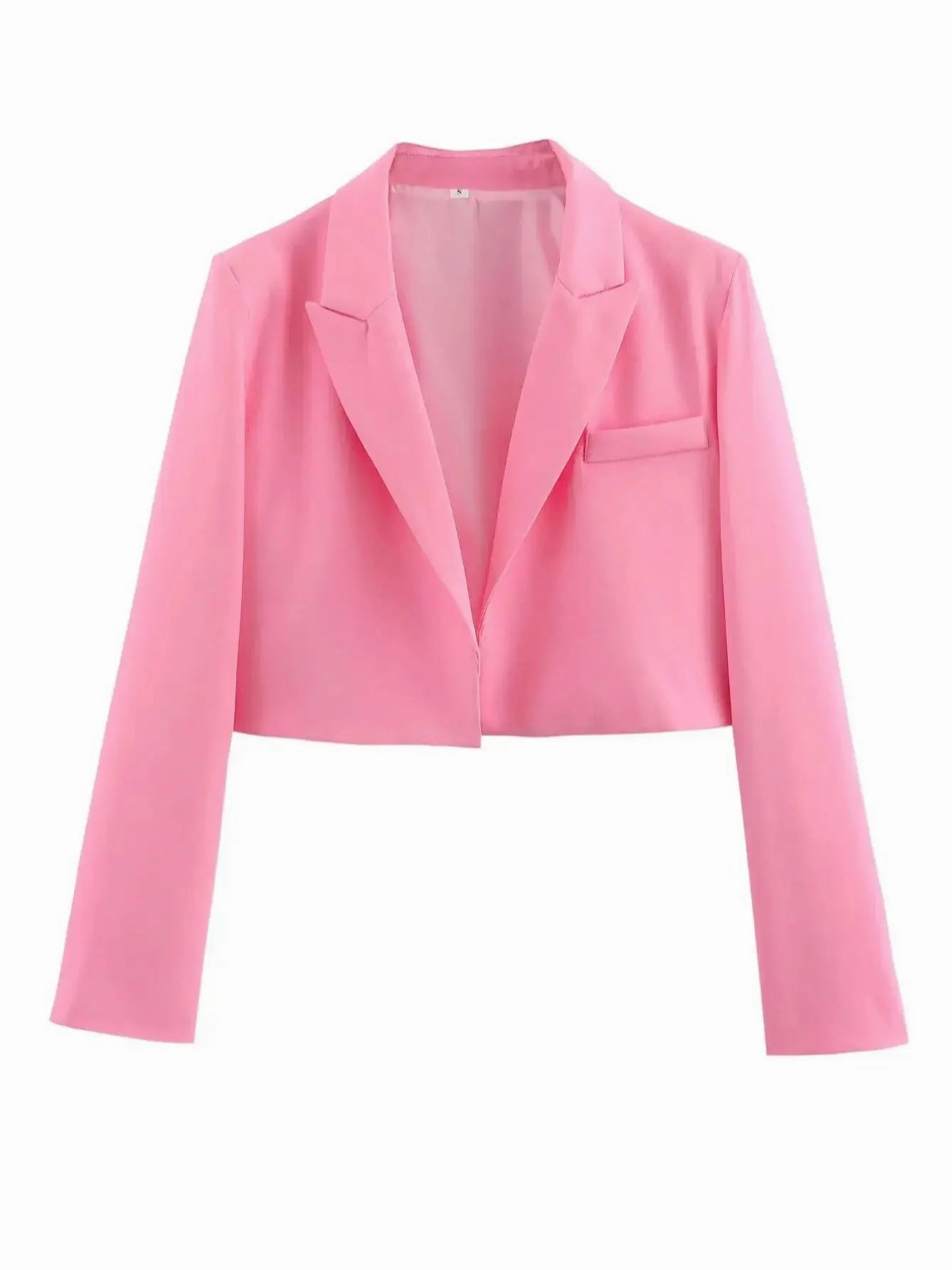 XNWMNZ Women's Fashion Crop Blazer Long Sleeve Top Stylish High Street Jacket for Autumn Winter Fashion