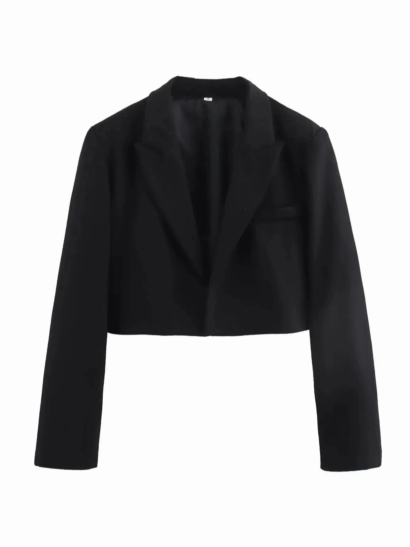 XNWMNZ Women's Fashion Crop Blazer Long Sleeve Top Stylish High Street Jacket for Autumn Winter Fashion