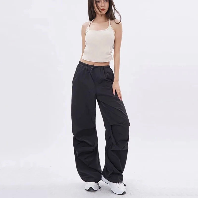 Xpqbb Y2K Parachute Pants Women Baggy Streetwear Joggers
