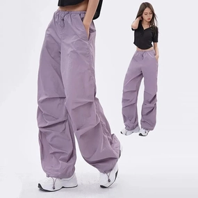 Xpqbb Y2K Parachute Pants Women Baggy Streetwear Joggers