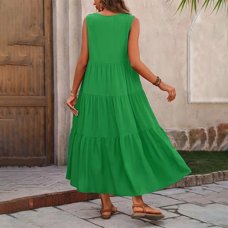 Y.KUKU New Women Dress Office Wear Casual 100% Rayon Sundress