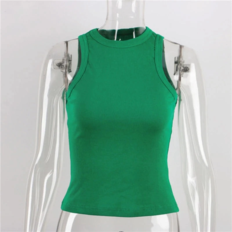 Yellow Casual Tank Top for Women - Sleeveless Ribbed Summer Vest