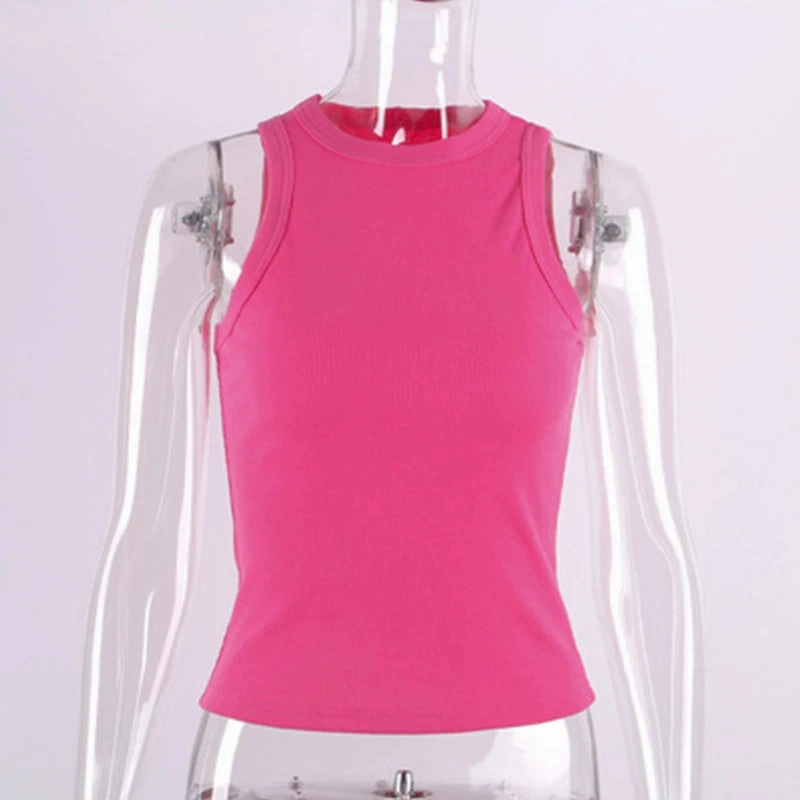 Yellow Casual Tank Top for Women - Sleeveless Ribbed Summer Vest