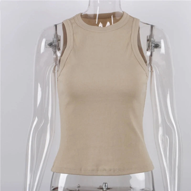 Yellow Casual Tank Top for Women - Sleeveless Ribbed Summer Vest