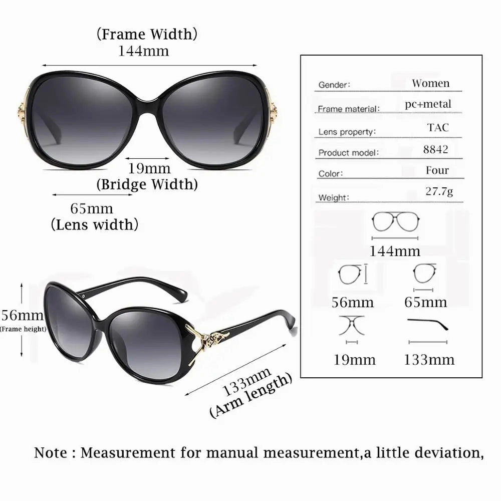 YUNSIYIXING Polarized Women's Butterfly Sunglasses UV400 Anti-Glare