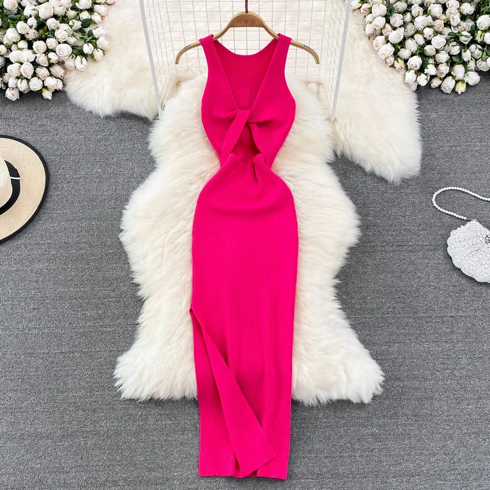YuooMuoo Women Dress Sexy Wrap Hips Split One-Piece Long Dress