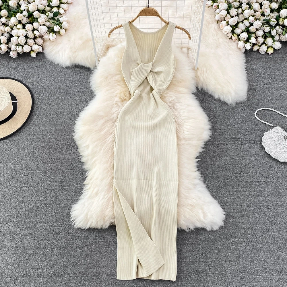 YuooMuoo Women Dress Sexy Wrap Hips Split One-Piece Long Dress