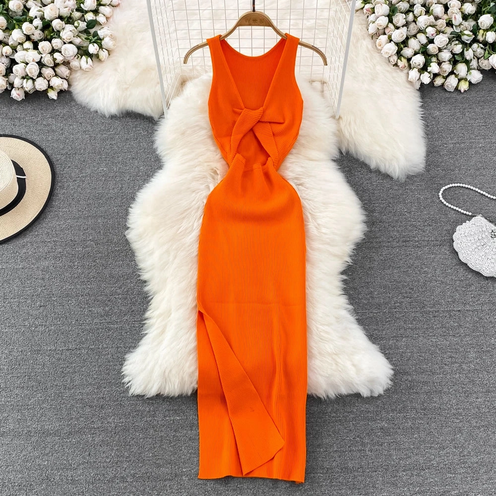 YuooMuoo Women Dress Sexy Wrap Hips Split One-Piece Long Dress