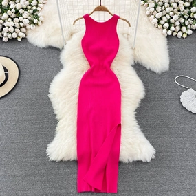 YuooMuoo Women Dress Sexy Wrap Hips Split One-Piece Long Dress