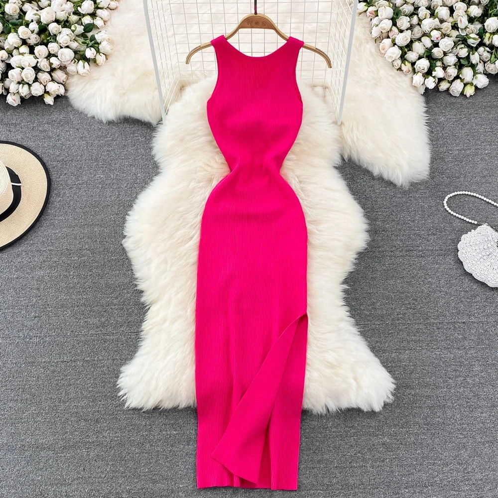 YuooMuoo Women Dress Sexy Wrap Hips Split One-Piece Long Dress