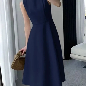 ZANZEA Casual O-neck Tank Midi Dress Women Elegant Summer Sundress
