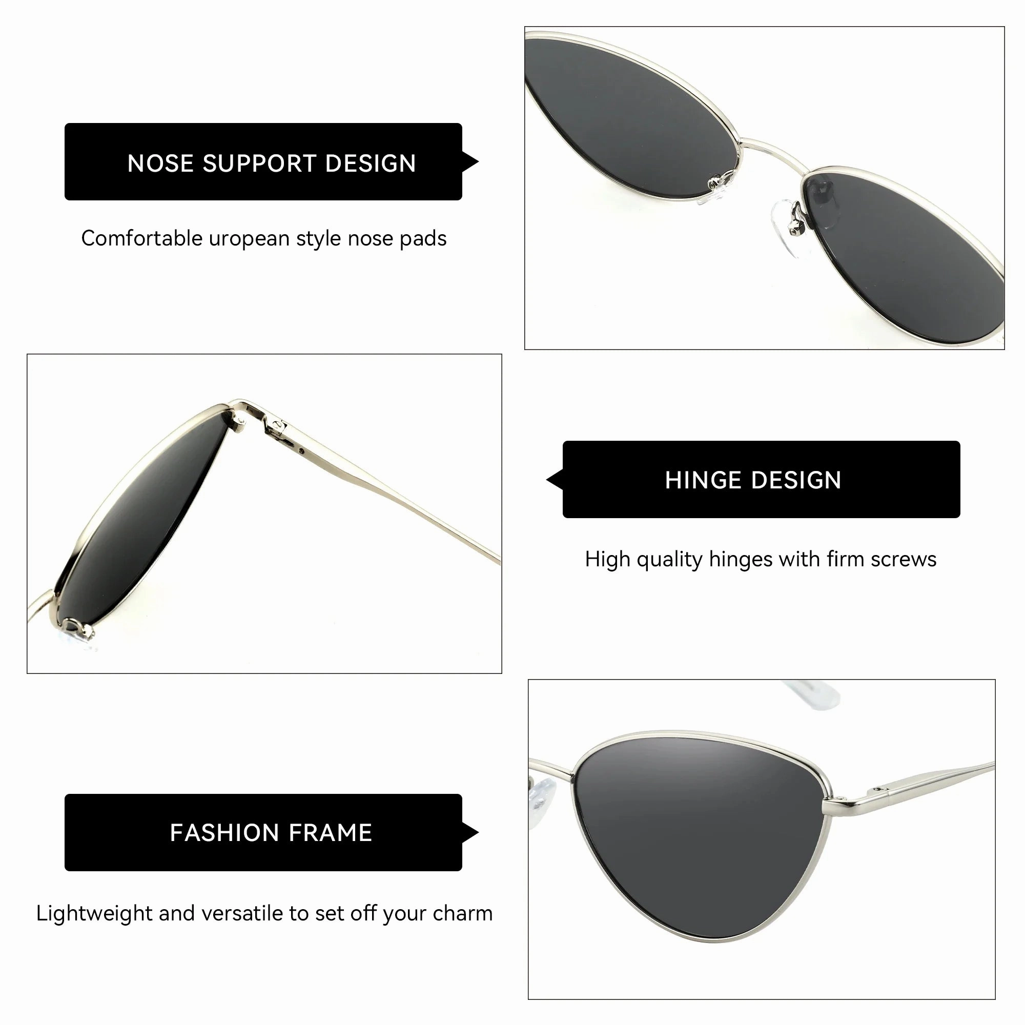 ZENOTTIC Vintage Cat Eye Sunglasses Polarized UV Protection