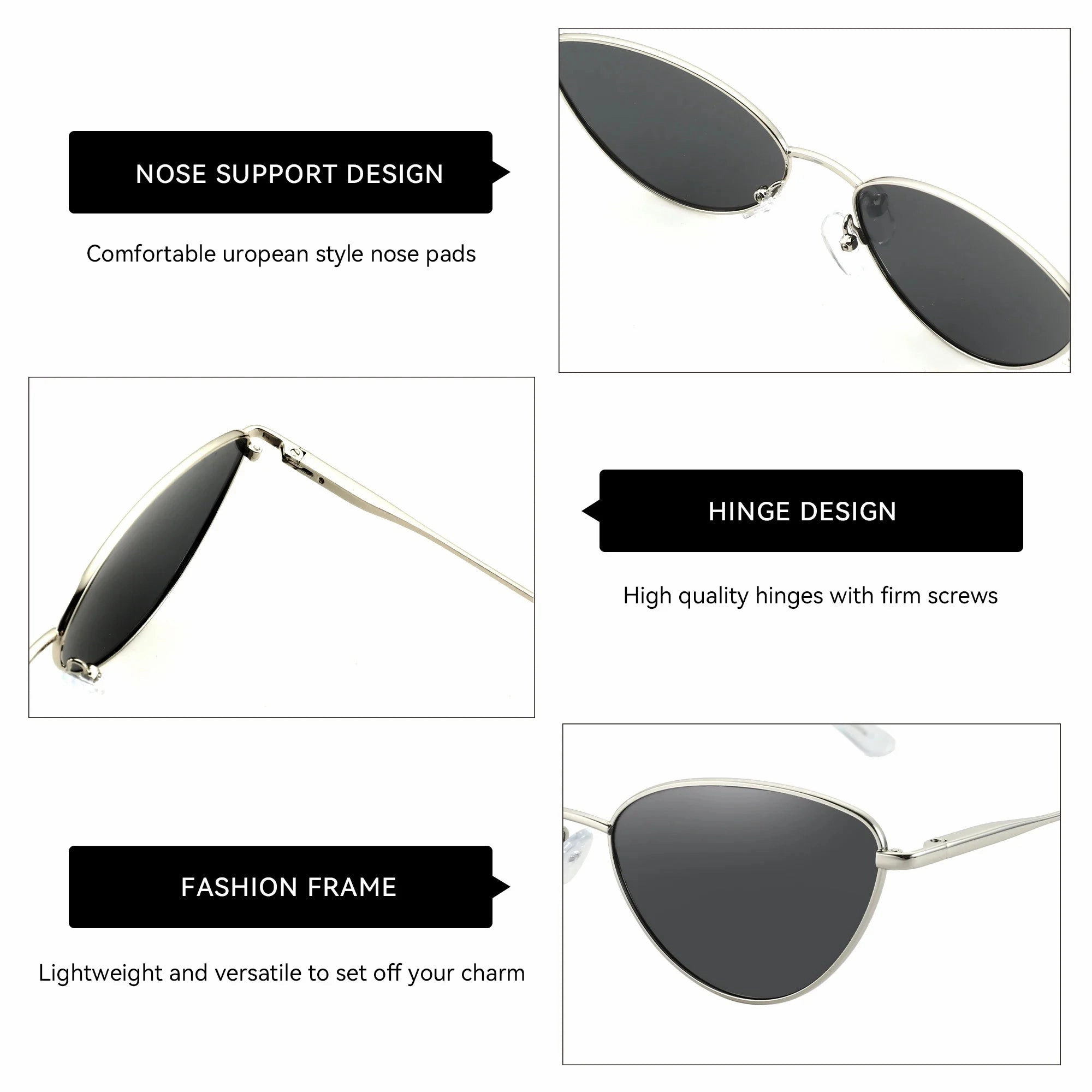 ZENOTTIC Vintage Cat Eye Sunglasses Polarized UV Protection